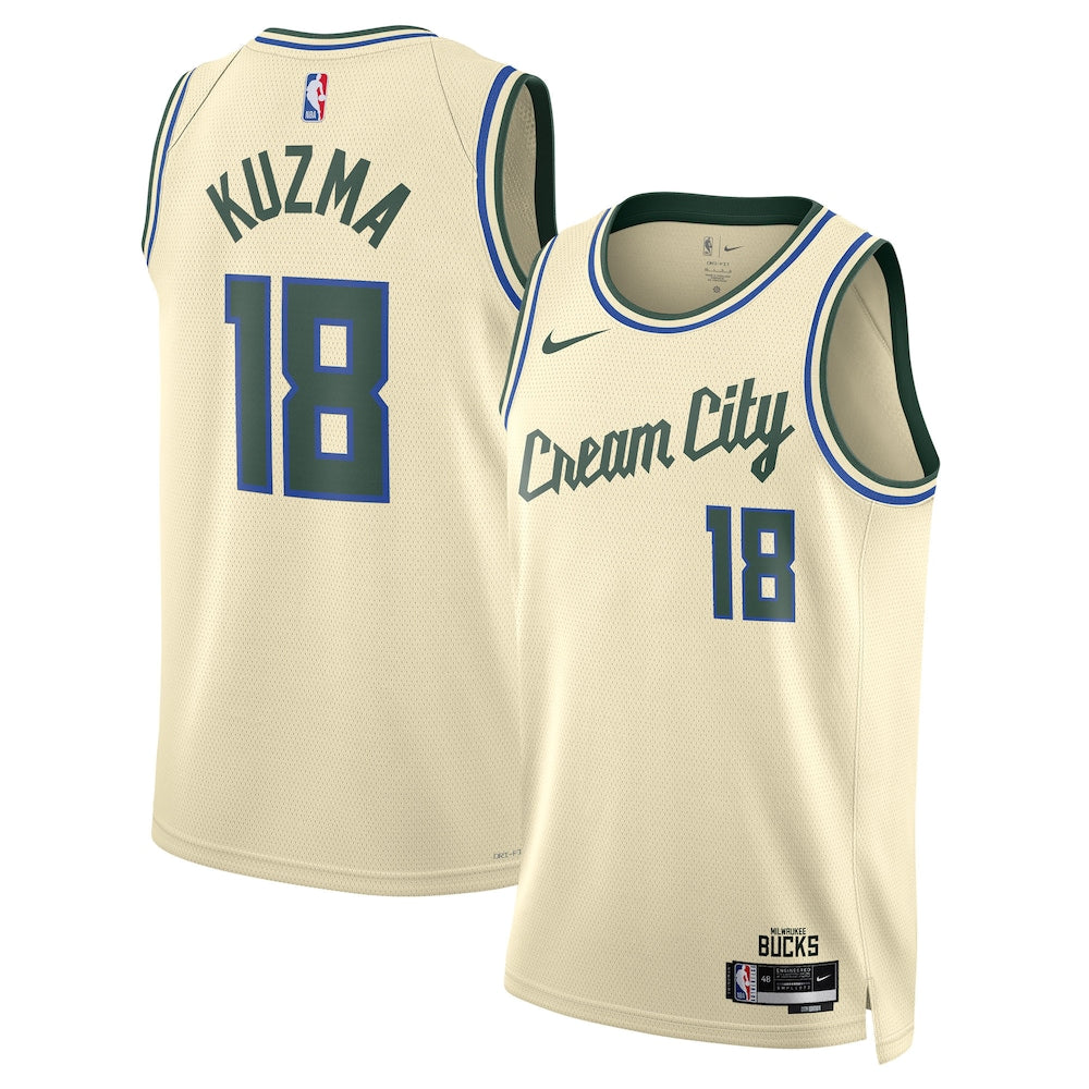 Milwaukee Bucks Kyle Kuzma 2025-26 City Edition Swingman Cream Jersey product image