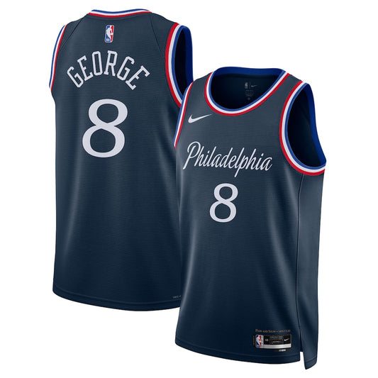Philadelphia 76ers Paul George 2025-26 City Edition Swingman Navy Jersey product image