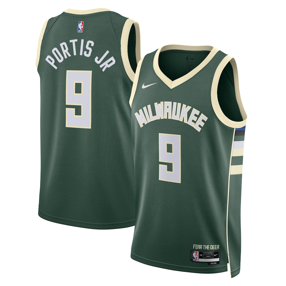 Milwaukee Bucks Bobby Portis Jr Icon Edition Swingman Green Jersey product image