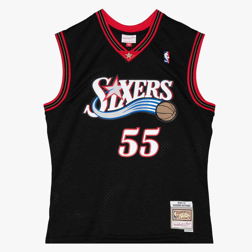 Philadelphia 76ers M&N Swingman Jersey Dikembe Mutombo 2000 01 retro stitched fan jersey RTJ13000 image 1