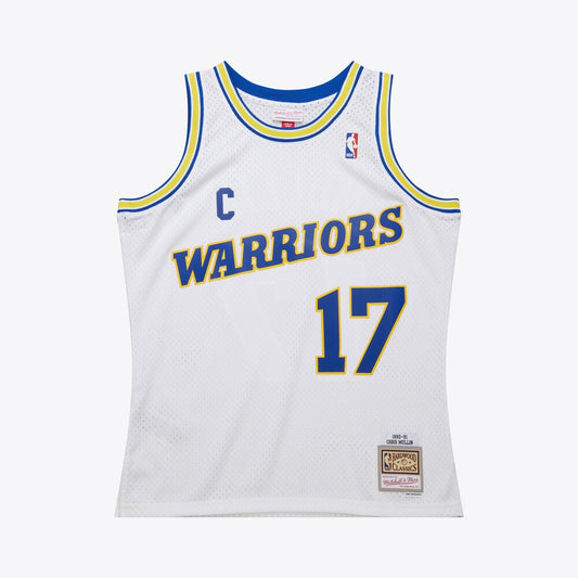 Golden State Warriors M&N Swingman Jersey 1990 Chris Mullin retro stitched fan jersey RTJ12999 image 1