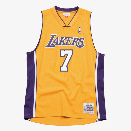 Los Angeles Lakers M&N Swingman Jersey Lamar Odom 2009 10 retro stitched fan jersey RTJ12996 image 1