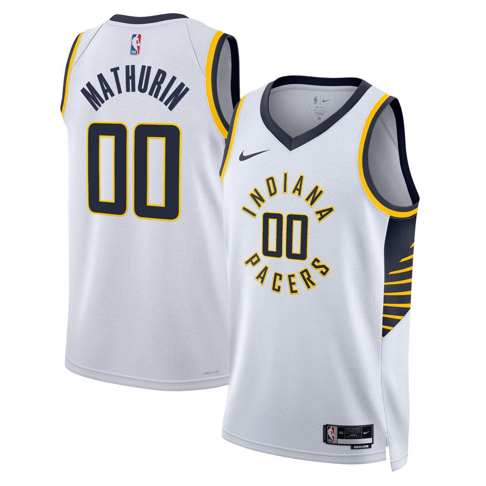 Indiana Pacers Association Edition Swingman Jersey White Bennedict Mathurin retro stitched fan jersey RTJ12994 image 1