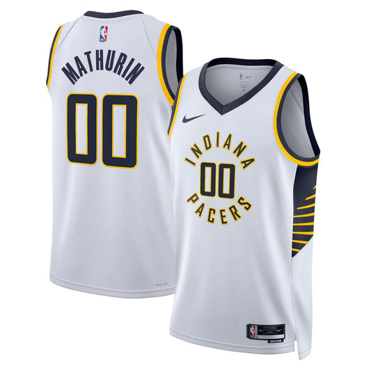 Indiana Pacers Association Edition Swingman Jersey White Bennedict Mathurin retro stitched fan jersey RTJ12994 image 1