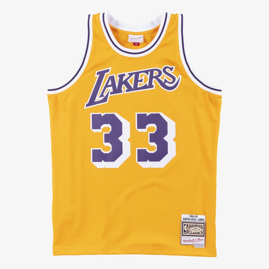 Los Angeles Lakers M&N Swingman Jersey Home Kareem Abdul Jabbar 1984 85 retro stitched fan jersey RTJ12987 image 1
