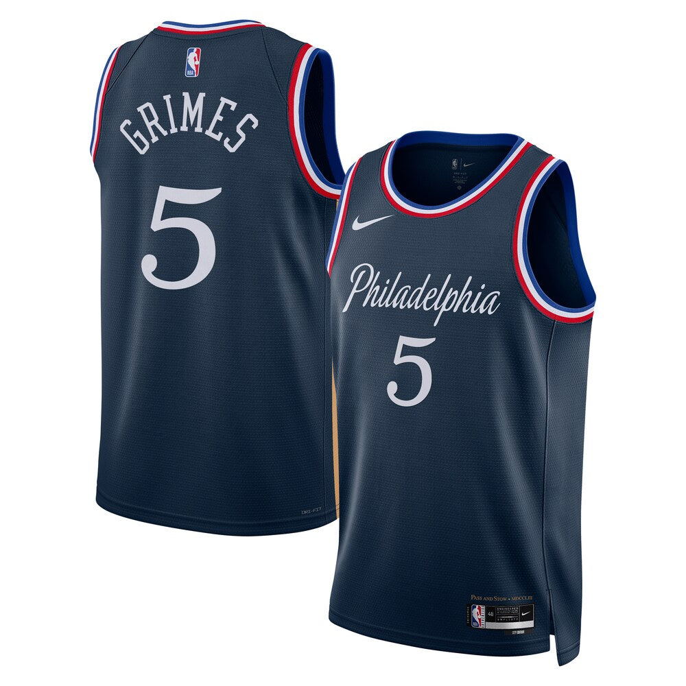 Philadelphia 76ers 2025 26 City Edition Swingman Jersey Navy Quentin Grimes retro stitched fan jersey RTJ12965 image 1