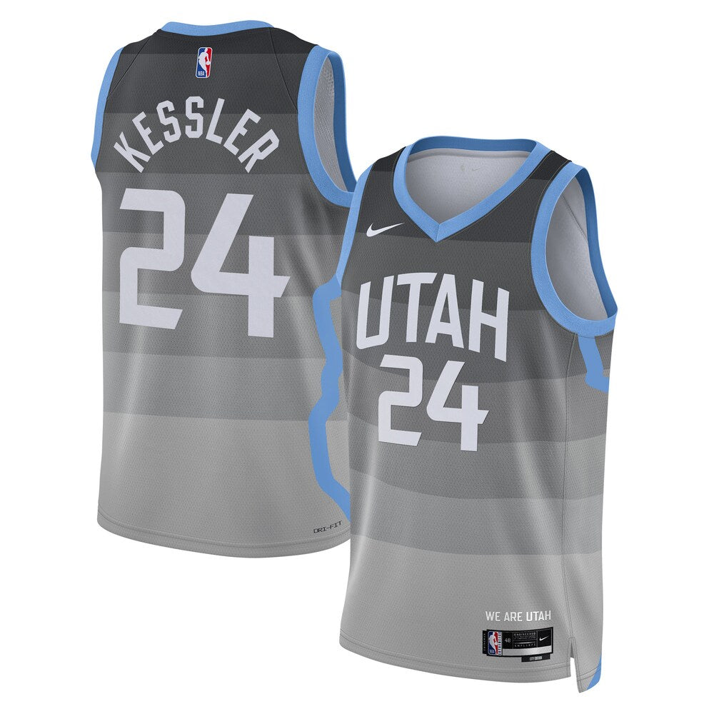 Utah Jazz 2025 26 City Edition Swingman Jersey Gray Walker Kessler retro stitched fan jersey RTJ12972 image 1
