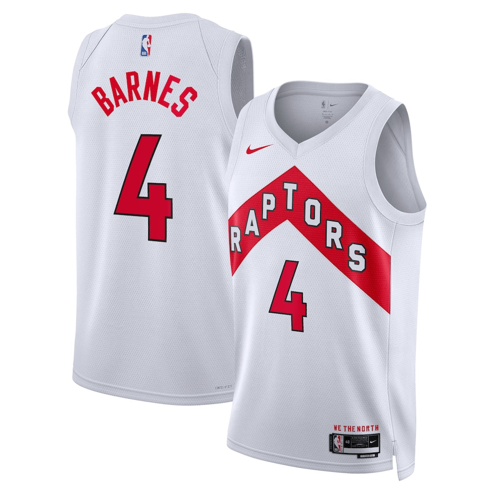 Toronto Raptors Association Edition Swingman Jersey White Scottie Barnes retro stitched fan jersey RTJ12977 image 1
