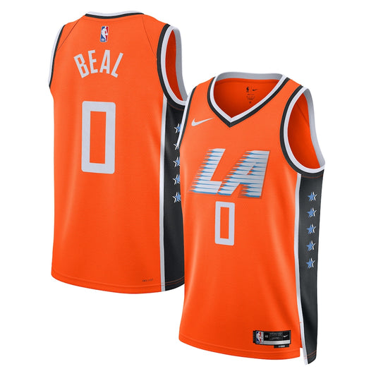 LA Clippers 2025 26 City Edition Swingman Jersey Orange Bradley Beal retro stitched fan jersey RTJ12975 image 1