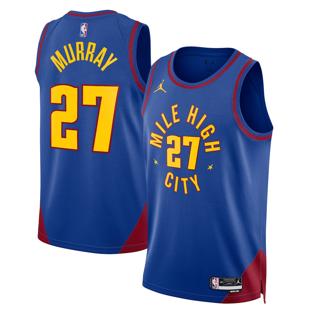 Denver Nuggets Jordan Statement Edition Swingman Jersey Blue Jamal Murray retro stitched fan jersey RTJ12943 image 1