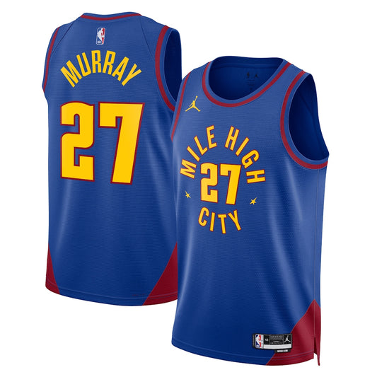 Denver Nuggets Jordan Statement Edition Swingman Jersey Blue Jamal Murray retro stitched fan jersey RTJ12943 image 1