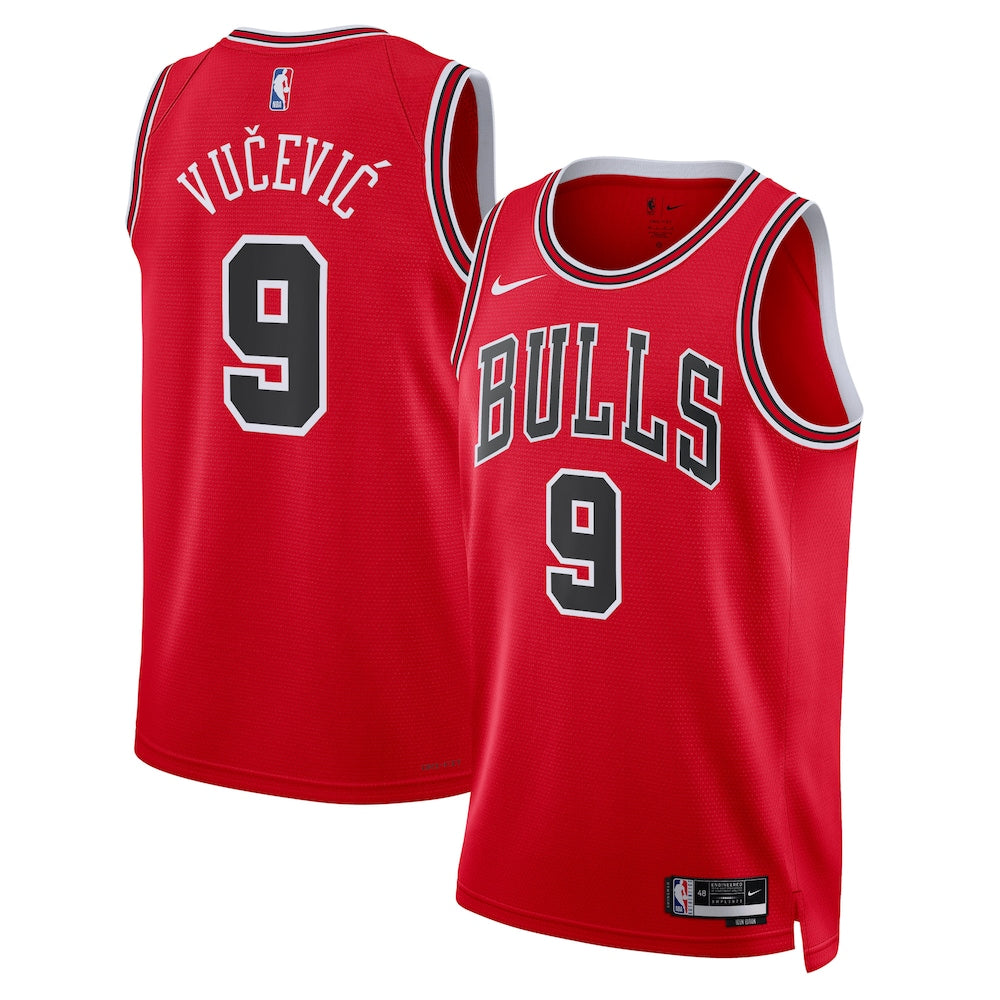 Chicago Bulls Icon Edition Swingman Jersey Red Nikola Vuevi retro stitched fan jersey RTJ12947 image 1