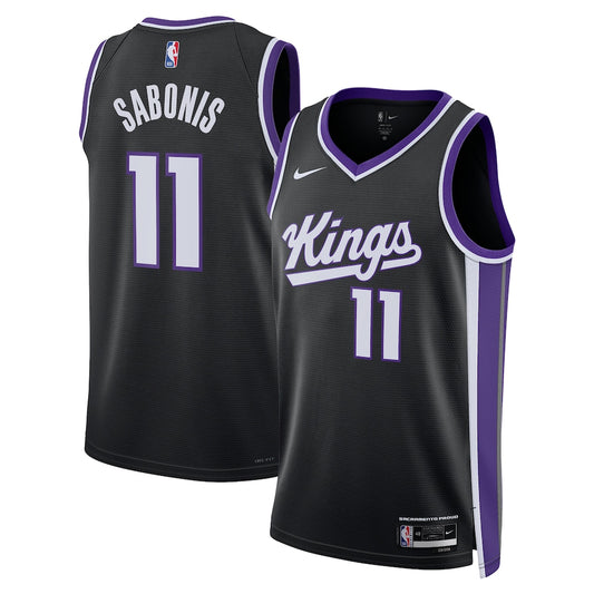 Sacramento Kings Icon Edition Swingman Jersey Black Domantas Sabonis retro stitched fan jersey RTJ12933 image 1