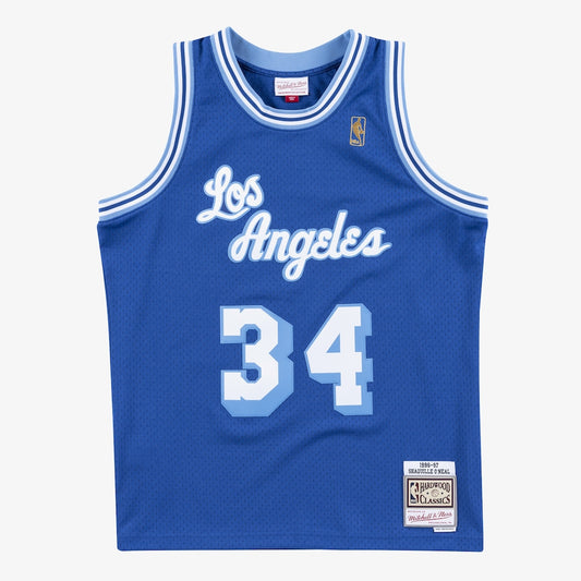 Los Angeles Lakers M&N Swingman Jersey Alternate Shaquille Oneal 1996 97 retro stitched fan jersey RTJ12939 image 1