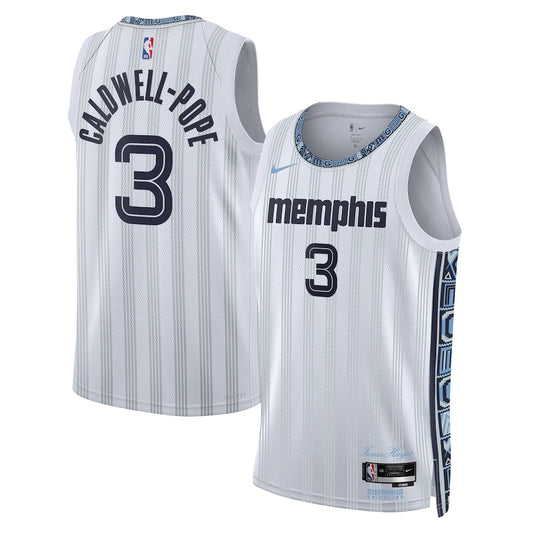 Memphis Grizzlies 2025 26 City Edition Swingman Jersey Gray Kentavious Caldwell Pope retro stitched fan jersey
