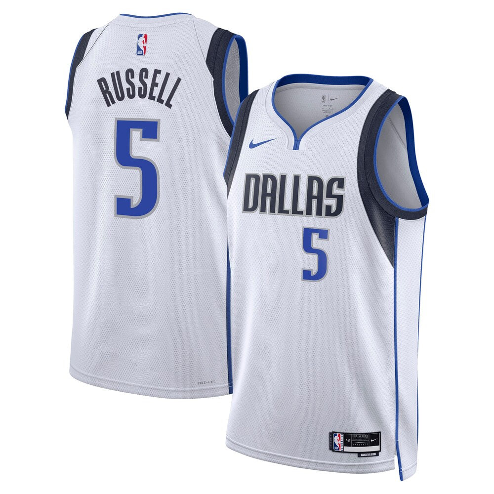 Dallas Mavericks Association Edition Swingman Jersey White Dangelo Russell retro stitched fan jersey RTJ12925 image 1