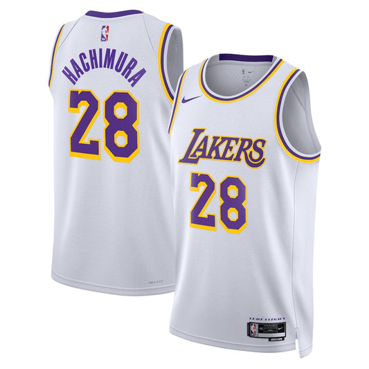Los Angeles Lakers Association Edition Swingman Jersey White Rui Hachimura retro stitched fan jersey RTJ12921 image 1