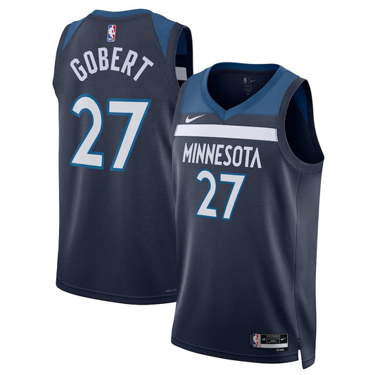Minnesota Timberwolves Icon Edition Swingman Jersey Navy Rudy Gobert retro stitched fan jersey RTJ12918 image 1