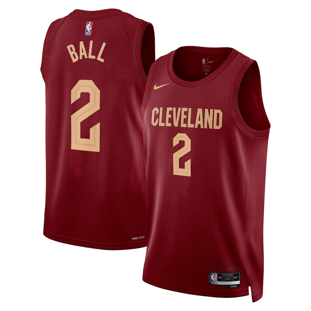 Cleveland Cavaliers Icon Edition Swingman Jersey Maroon Lonzo Ball retro stitched fan jersey RTJ12903 image 1