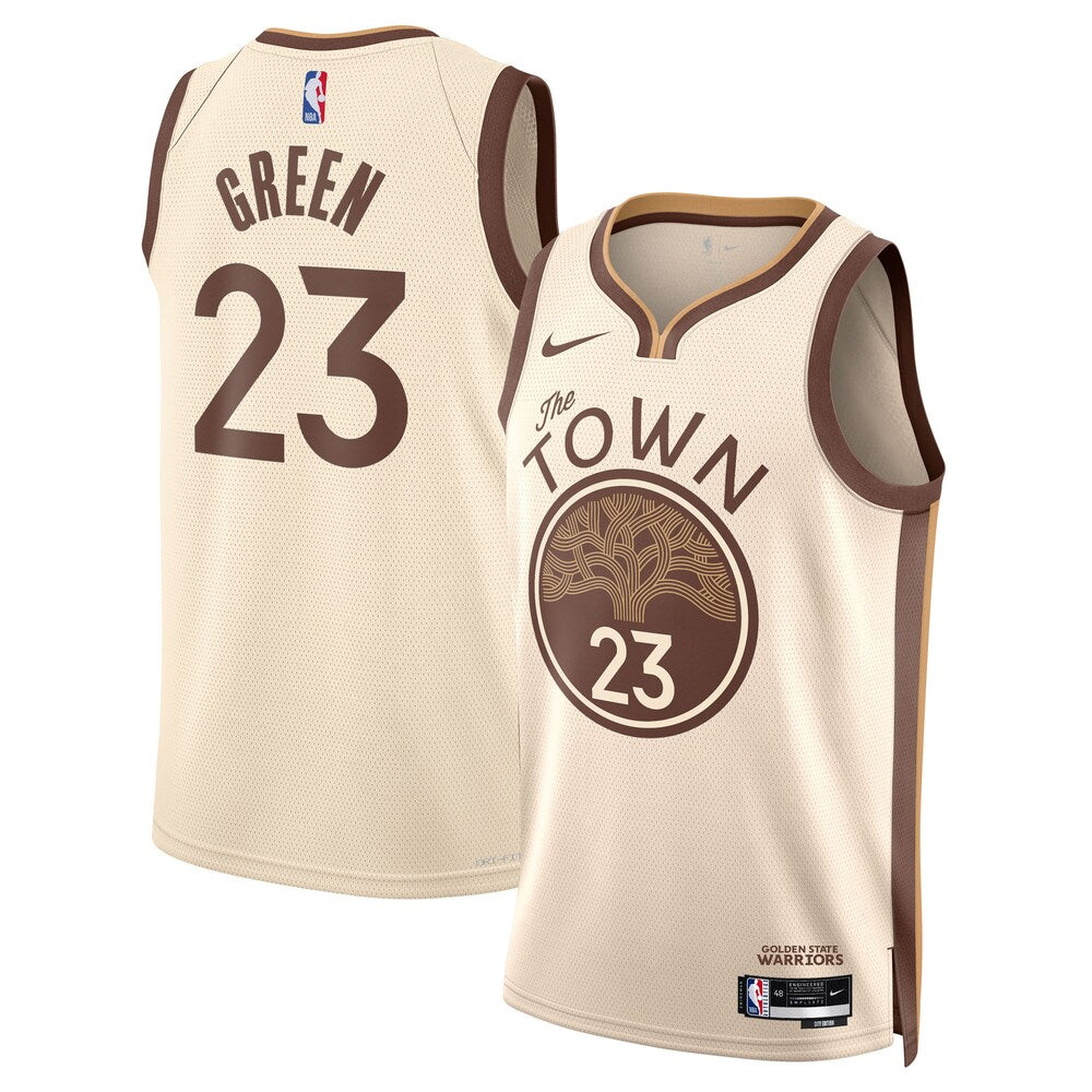 Golden State Warriors 2025 26 City Edition Swingman Jersey Tan Draymond Green retro stitched fan jersey RTJ12898 image