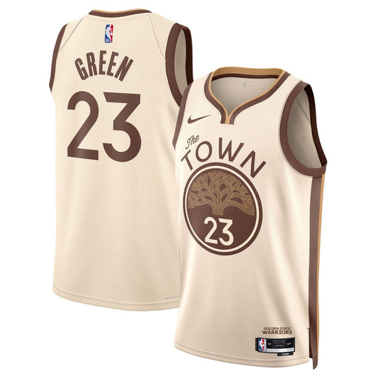 Golden State Warriors 2025 26 City Edition Swingman Jersey Tan Draymond Green retro stitched fan jersey RTJ12898 image