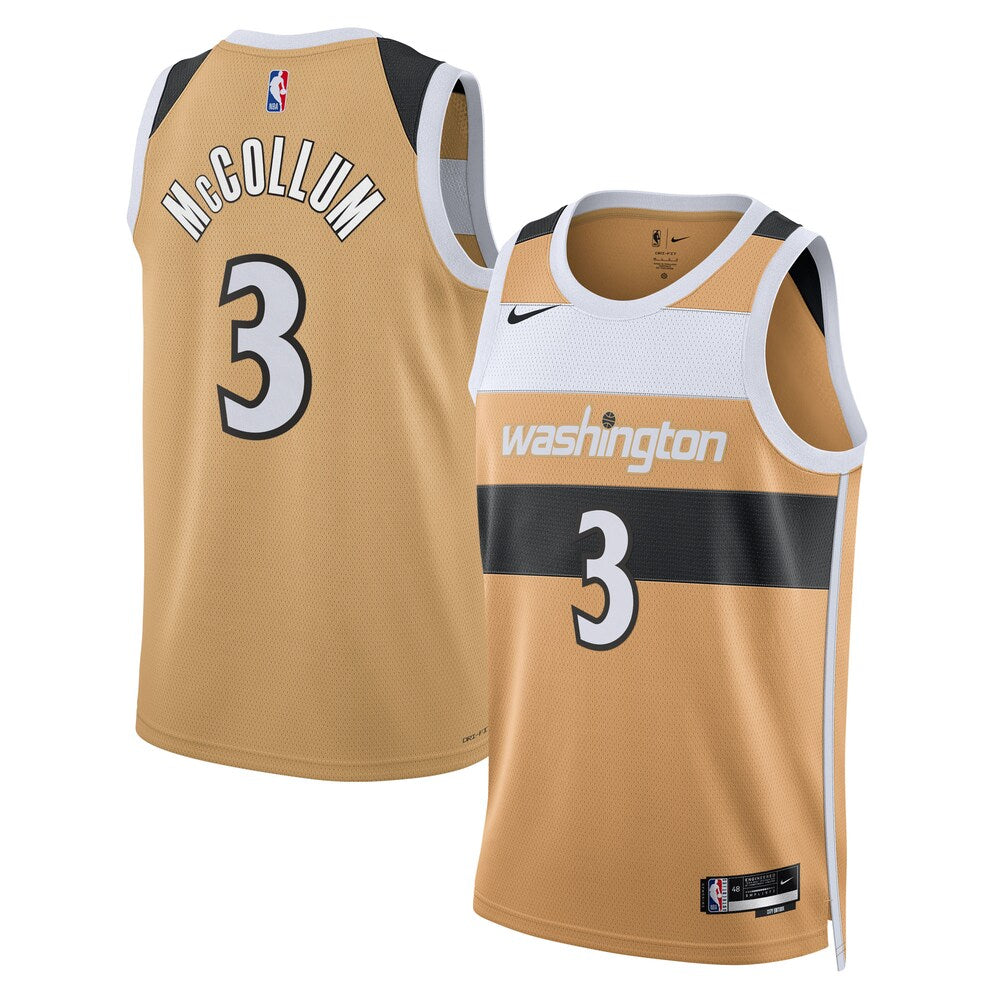 Washington Wizards 2025 26 City Edition Swingman Jersey Tan Cj Mccollum retro stitched fan jersey RTJ12884 image 1