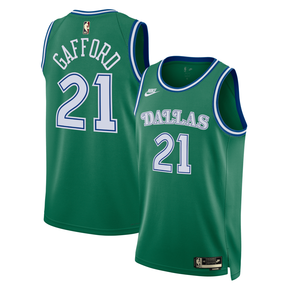 Dallas Mavericks Classic Edition Jersey Green Daniel Gafford retro stitched fan jersey RTJ12888 image 1
