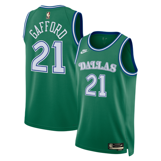 Dallas Mavericks Classic Edition Jersey Green Daniel Gafford retro stitched fan jersey RTJ12888 image 1
