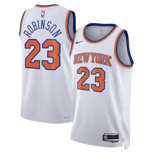 New York Knicks Association Edition Swingman Jersey White Mitchell Robinson retro stitched fan jersey RTJ12866 image 1