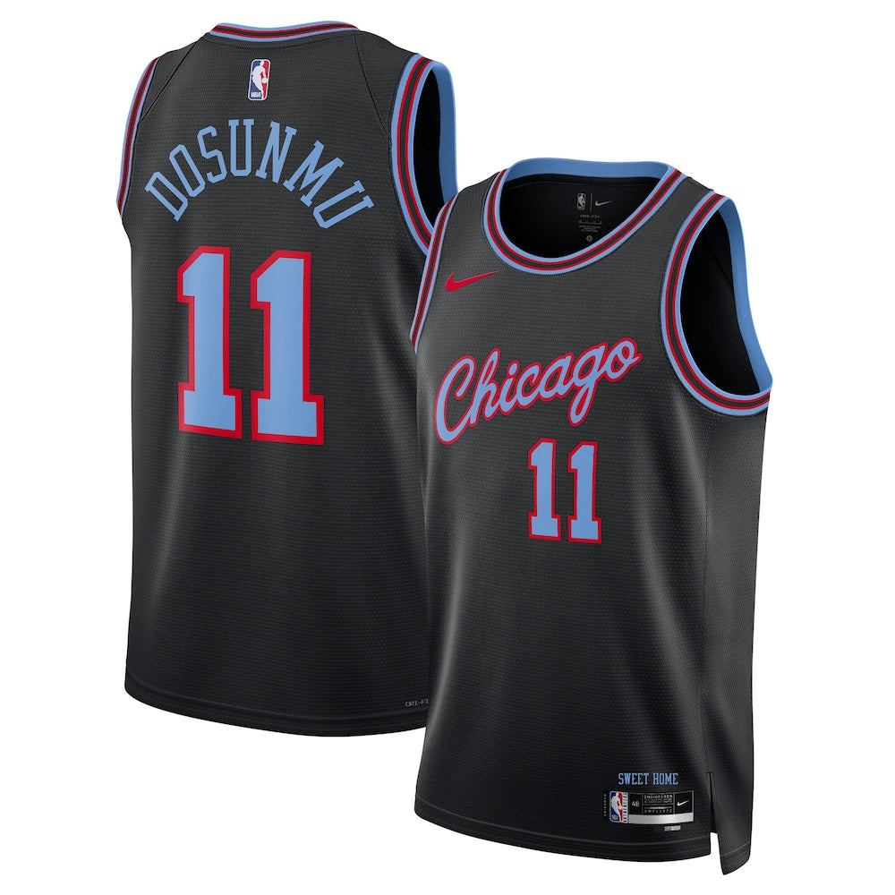 Chicago Bulls 2025 26 City Edition Swingman Jersey Black Ayo Dosunmu retro stitched fan jersey RTJ12875 image 1
