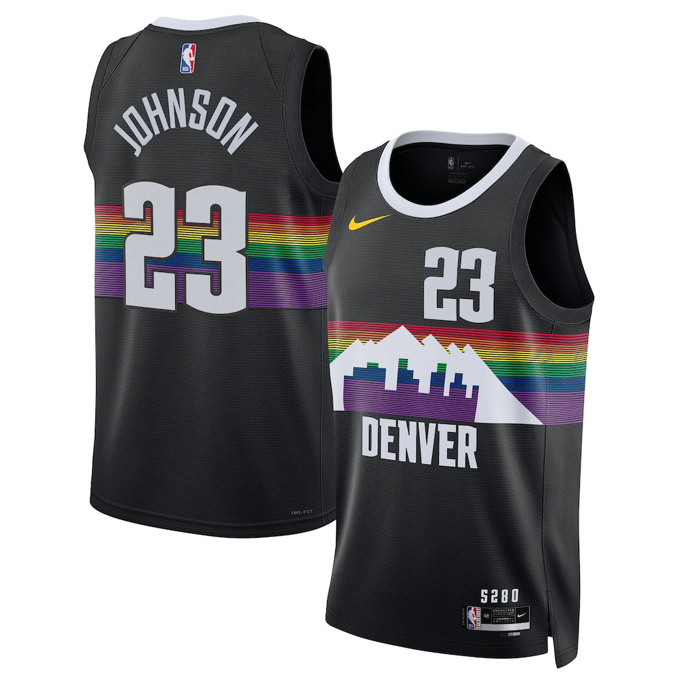 Denver Nuggets 2025 26 City Edition Swingman Jersey Black Cameron Johnson retro stitched fan jersey RTJ12873 image 1