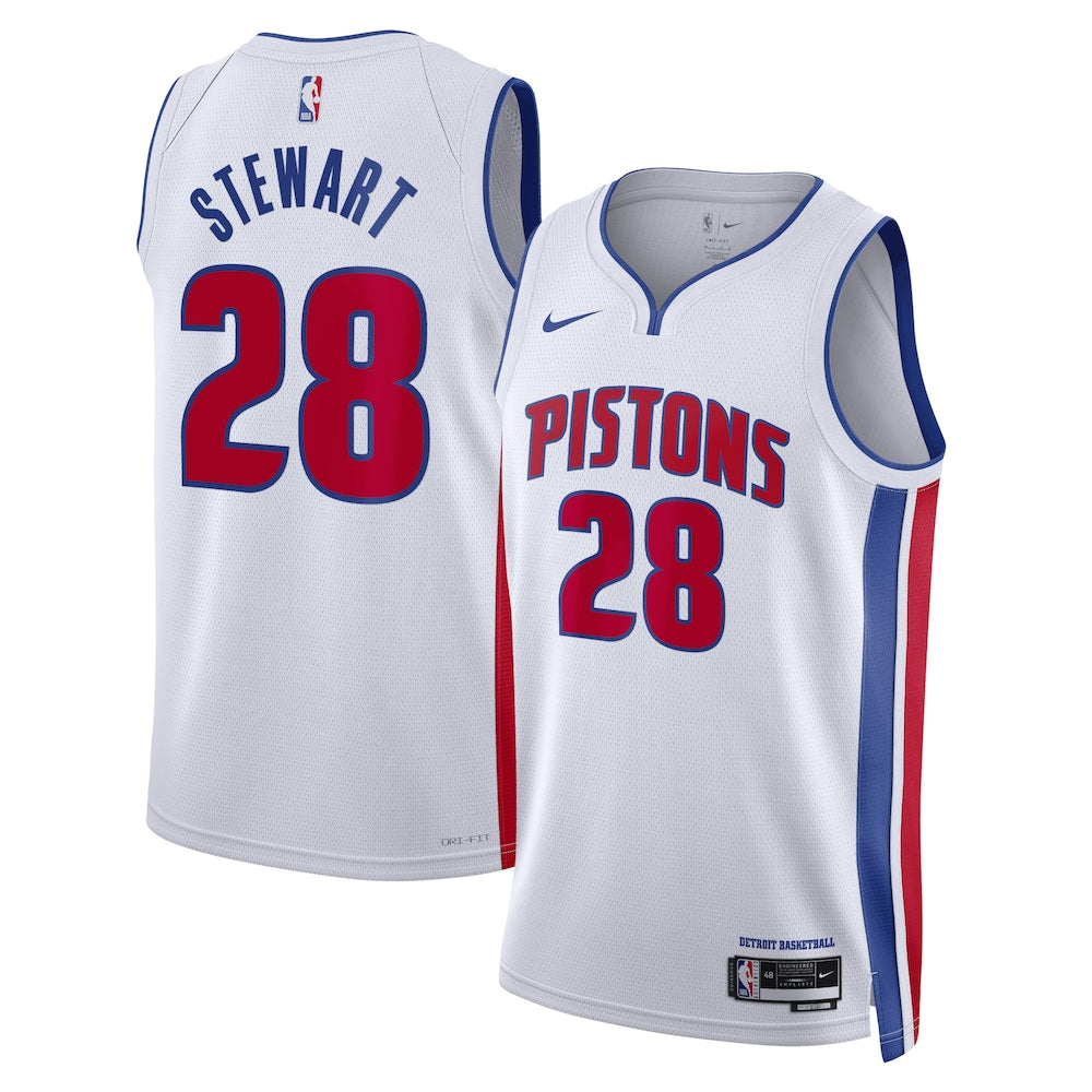 Detroit Pistons Association Edition Swingman Jersey White Isaiah Stewart retro stitched fan jersey RTJ12844 image 1