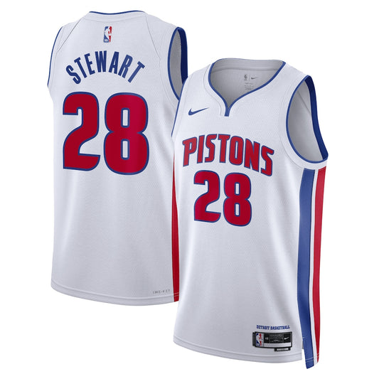 Detroit Pistons Association Edition Swingman Jersey White Isaiah Stewart retro stitched fan jersey RTJ12844 image 1