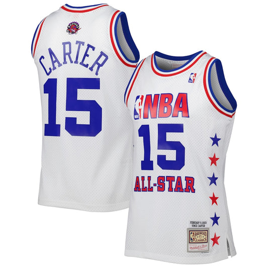 M&N Vince Carter White Eastern Conference 2003 All Star Game Swingman Jersey retro stitched fan jersey RTJ12848 image 1