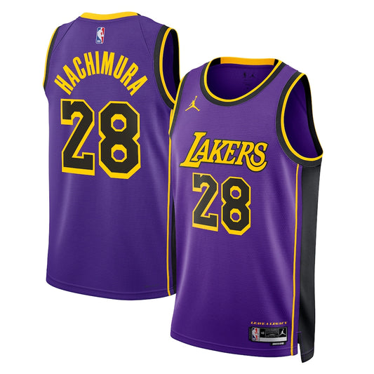 Los Angeles Lakers Jordan Statement Edition Swingman Jersey Purple Rui Hachimura retro stitched fan jersey RTJ12842