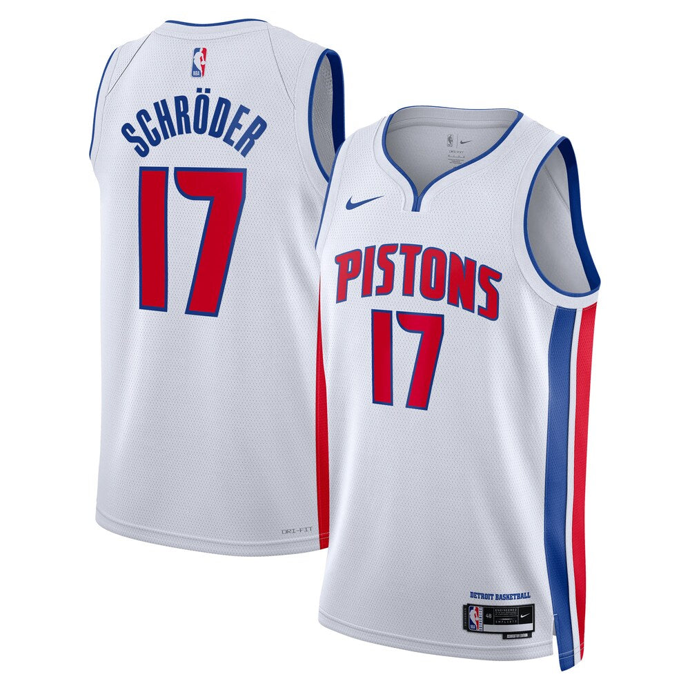 Detroit Pistons Association Swingman Jersey Custom Dennis Schrder 17 retro stitched fan jersey RTJ12839 image 1