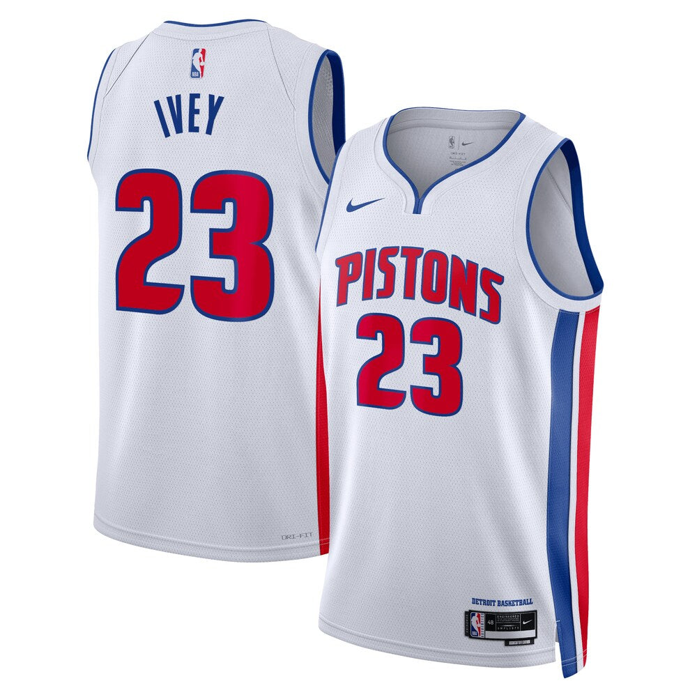 Detroit Pistons Association Edition Swingman Jersey White Jaden Ivey retro stitched fan jersey RTJ12814 image 1