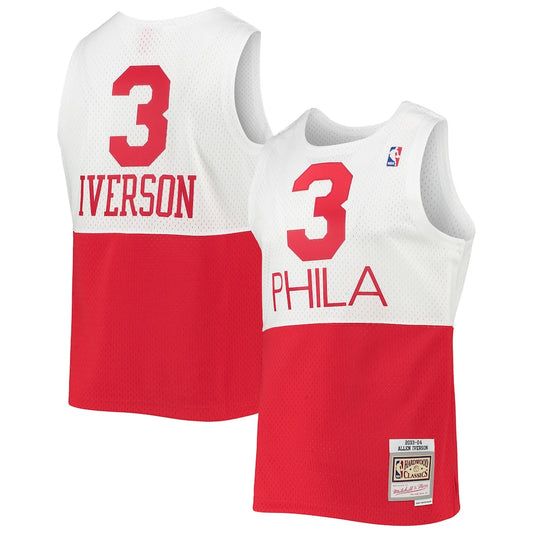 Mnc 76ers White Red 2003 3 Allen Iver Mnc NBA Hwc Swingman Jersey Jer Tb retro stitched fan jersey RTJ12821 image 1
