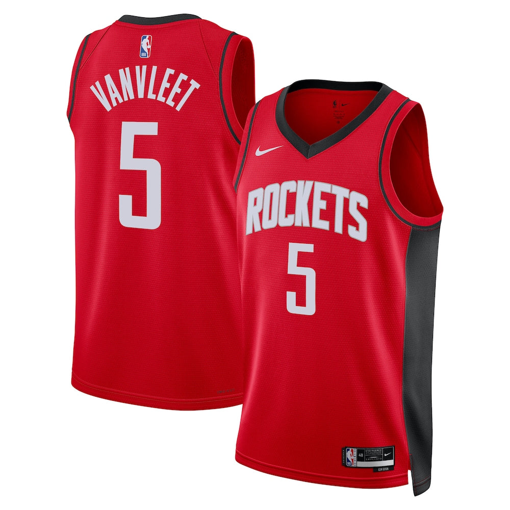 Houston Rockets Icon Edition Swingman Jersey Red Fred Vanvleet retro stitched fan jersey RTJ12819 image 1