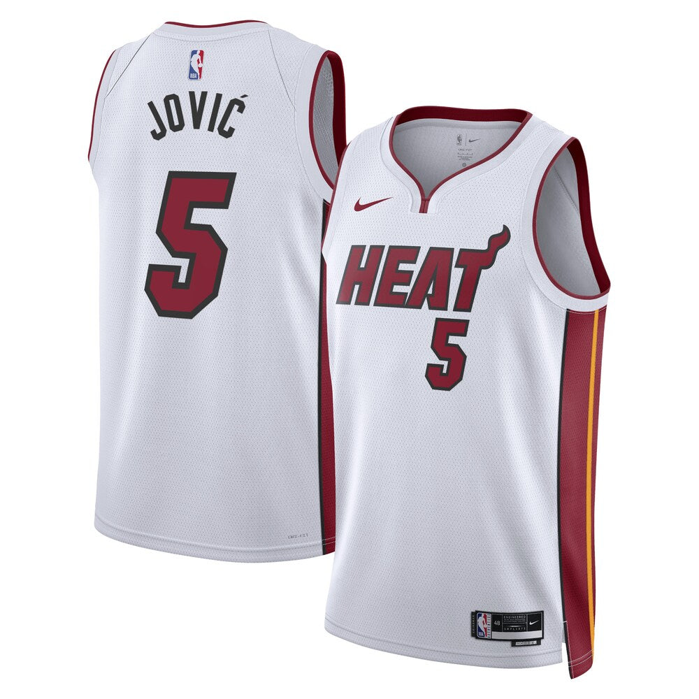 Miami Heat Association Edition Swingman Jersey White Nikola Jovi retro stitched fan jersey RTJ12818 image 1