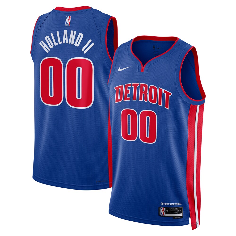 Detroit Pistons Icon Swingman Jersey NBA 2024 Draft First Round Pick Blue Ron Holland Ii retro stitched fan jersey