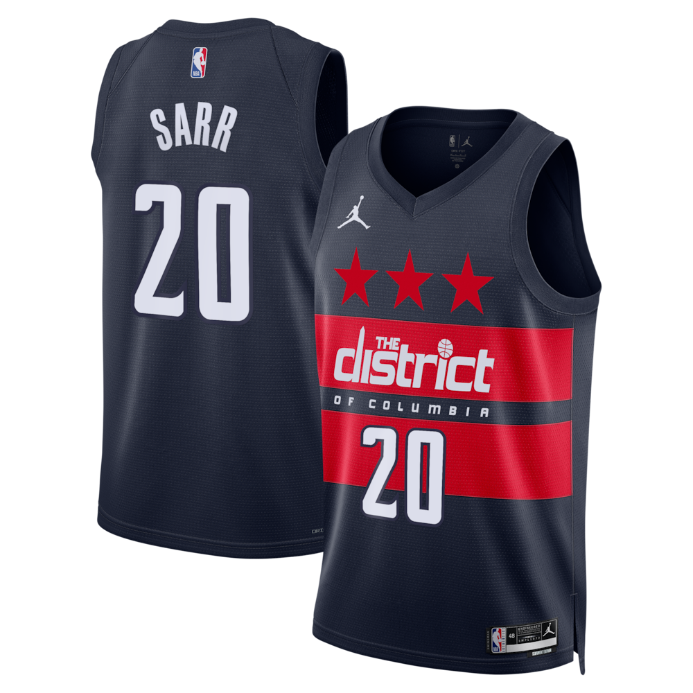 Washington Wizards Jordan Brand Statement Edition Swingman Jersey Navy Alex Sarr retro stitched fan jersey RTJ12811