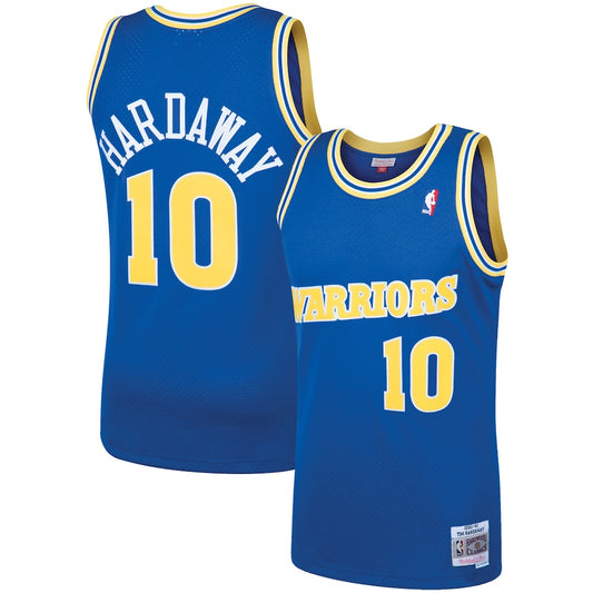 M&N Tim Hardaway Royal Golden State Warriors 1990 Hardwood Classics Swingman Player Jersey retro stitched fan jersey