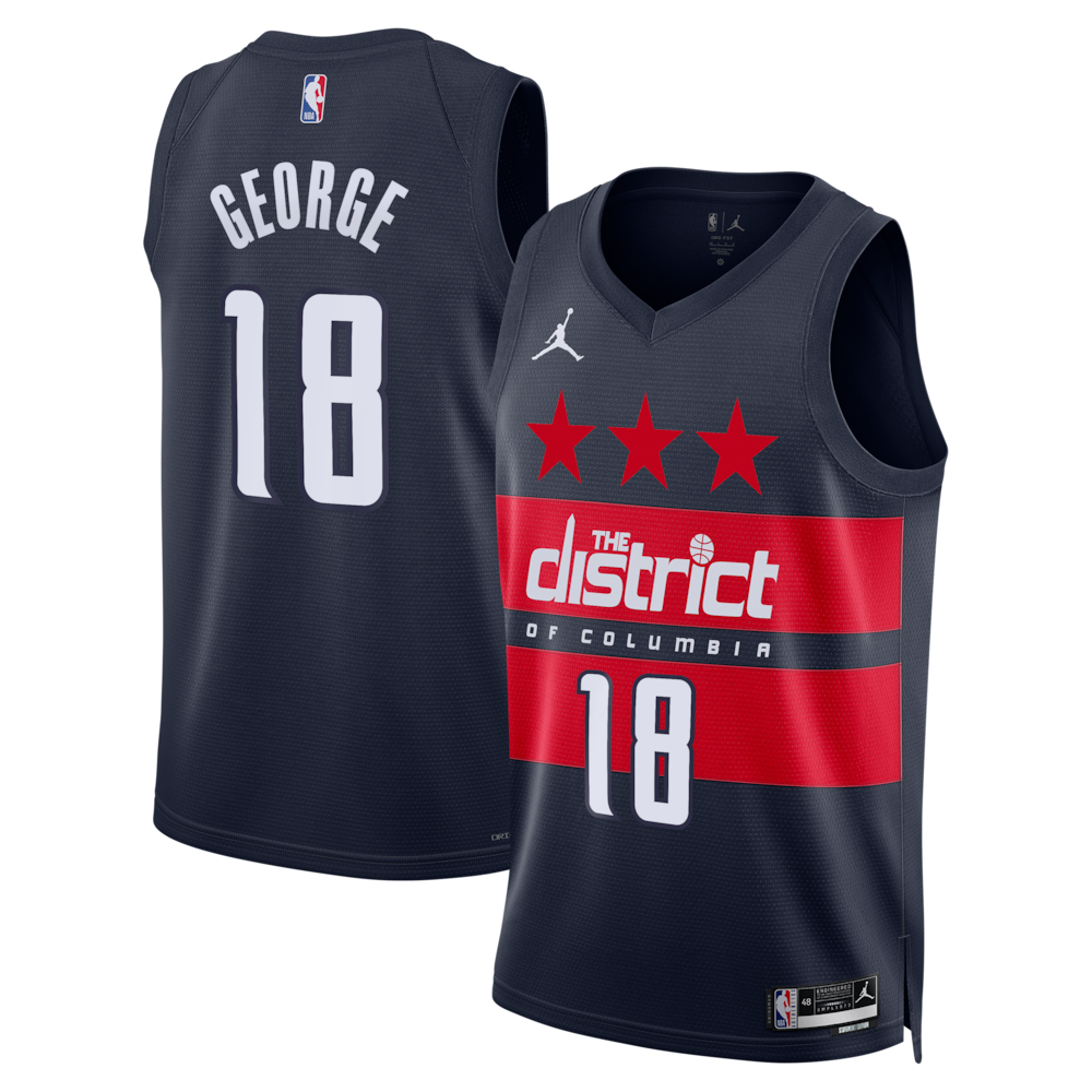 Washington Wizards Jordan Brand Statement Edition Swingman Jersey Navy Kyshawn George retro stitched fan jersey