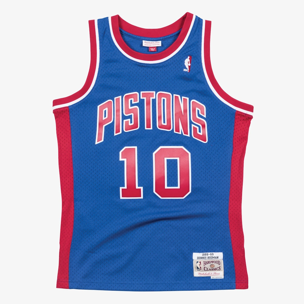 Detroit Pistons M&N Swingman Jersey Road Dennis Rodman 1988 89 retro stitched fan jersey RTJ12789 image 1