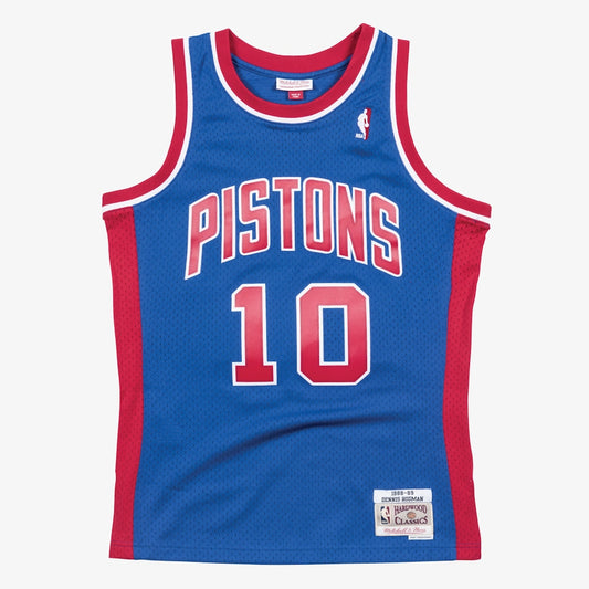 Detroit Pistons M&N Swingman Jersey Road Dennis Rodman 1988 89 retro stitched fan jersey RTJ12789 image 1