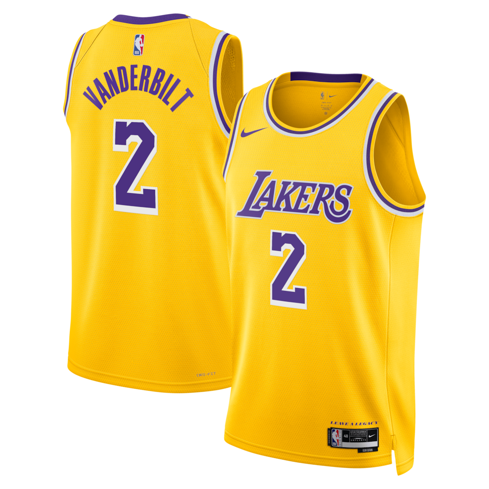 Los Angeles Lakers Icon Edition Swingman Jersey Gold Jarred Vanderbilt retro stitched fan jersey RTJ12788 image 1