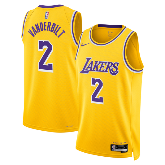 Los Angeles Lakers Icon Edition Swingman Jersey Gold Jarred Vanderbilt retro stitched fan jersey RTJ12788 image 1