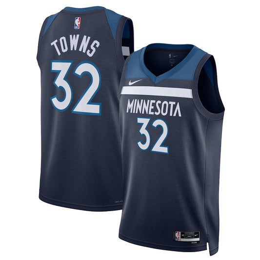 Minnesota Timberwolves Icon Edition Swingman Jersey Navy Karl Anthony Towns retro stitched fan jersey RTJ12764 image 1