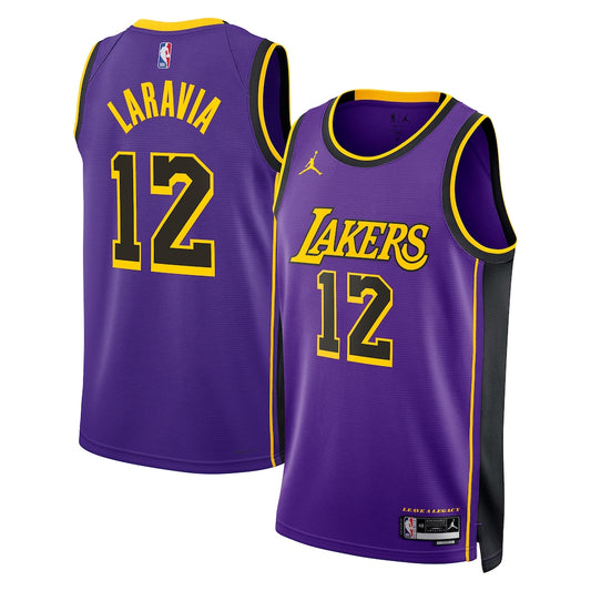 Los Angeles Lakers Jordan Brand Statement Edition Swingman Jersey Purple Jake Laravia retro stitched fan jersey